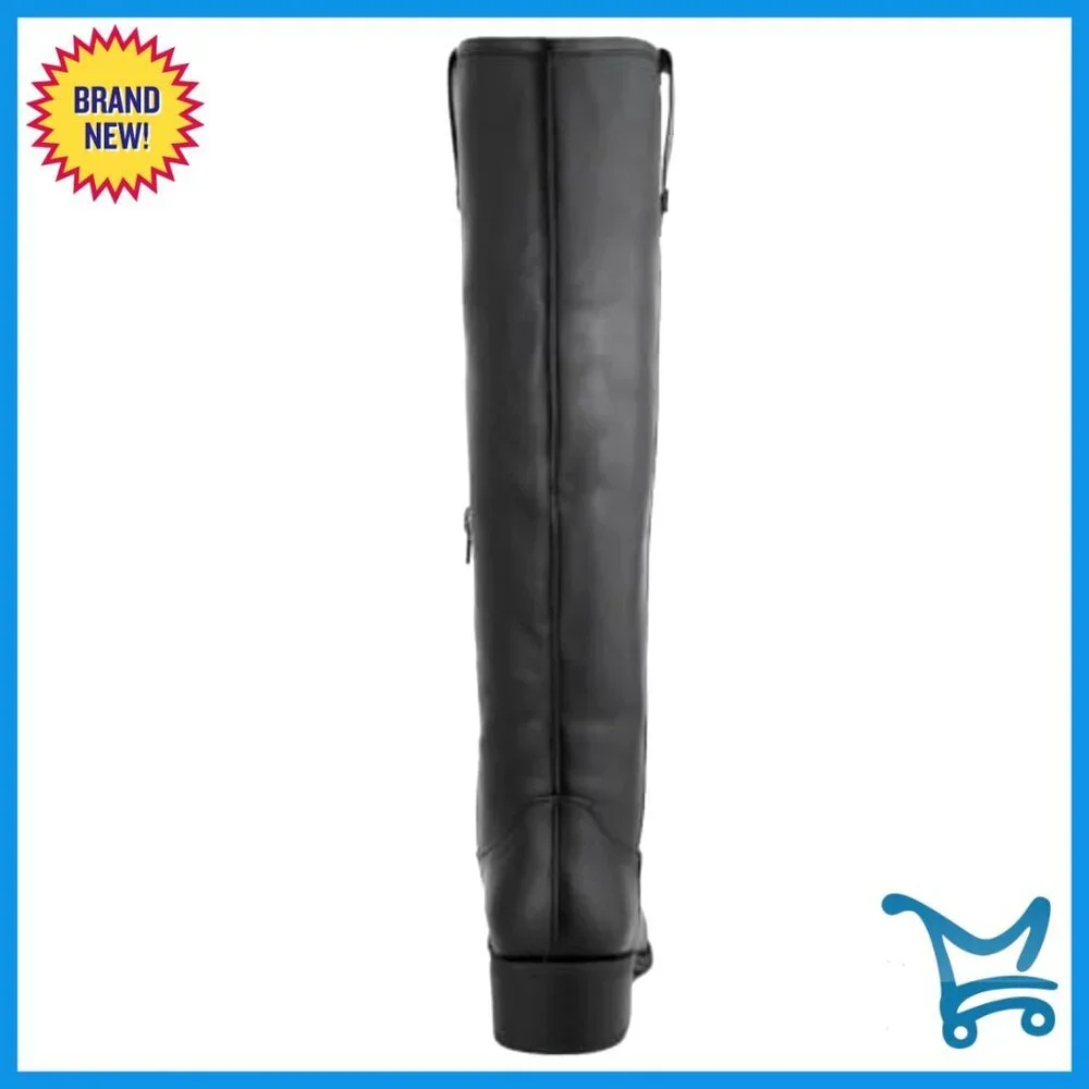 Knee High Riding Boots Faux Leather Water Resistant Regular Wide Calf